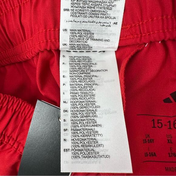 Adidas Boys Tastigo 25 Athletic Shorts in red Size XL - Picture 5 of 7